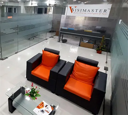 Office infrastructure with visimaster logo displayed