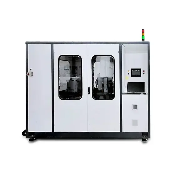 Robotics and vision based sorting machine — photograph of the enclosed cell
